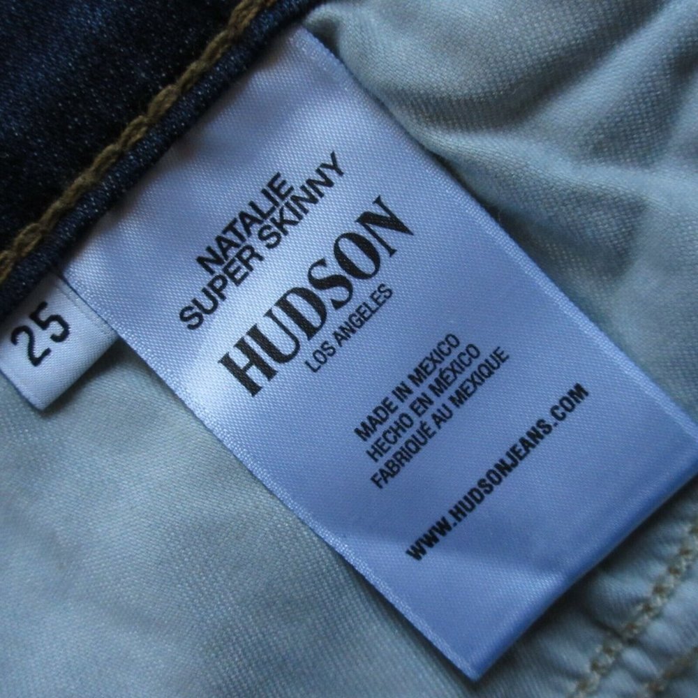 NWT HUDSON Natalie Super Skinny in Crystal Wand Raw Hem Stretch Ankle Jeans 25 - Picture 3 of 6